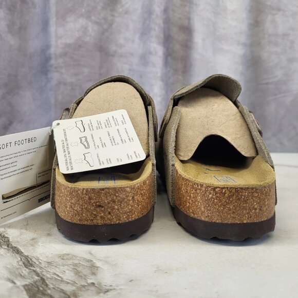 Birkenstock Boston taupe suede mule clogs - Picture 8 of 12